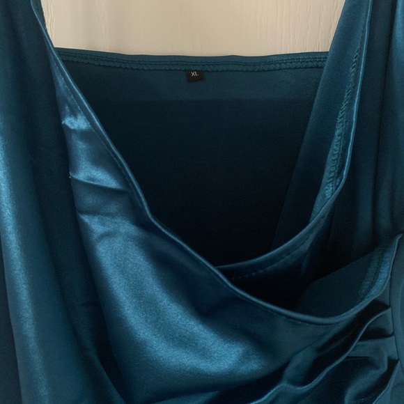 Satin Blue Dress - Picture 3 of 3